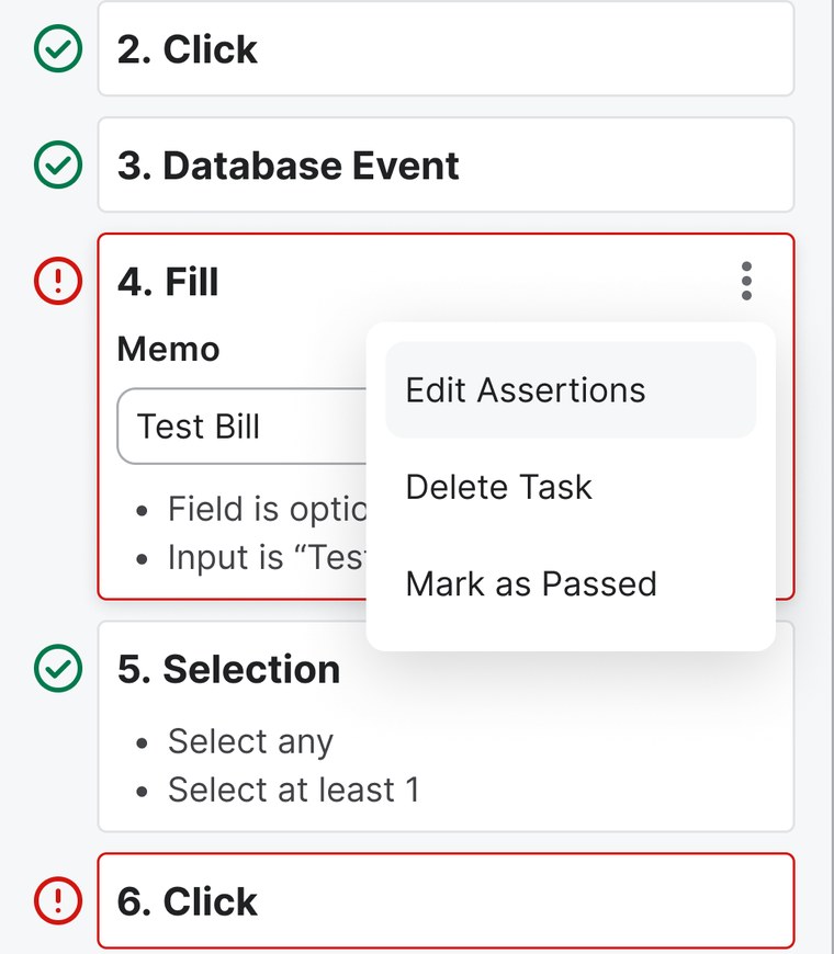 A HappyPath test run in remediation, showing passed and failed steps for a Workday hire process.